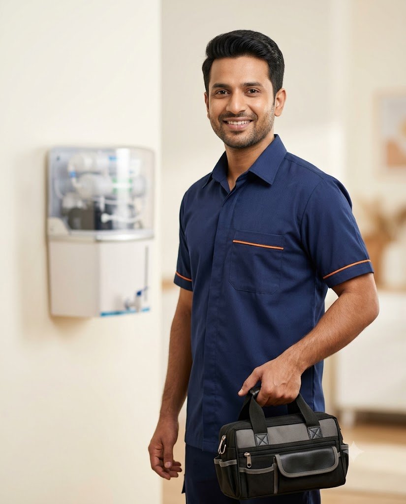 Namma RO technician with a service bag, ready for doorstep RO service